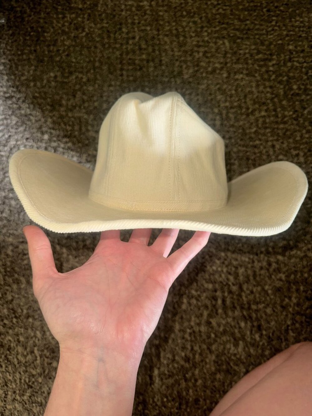 NWT Wyeth Cream Corduroy Cowboy Hat